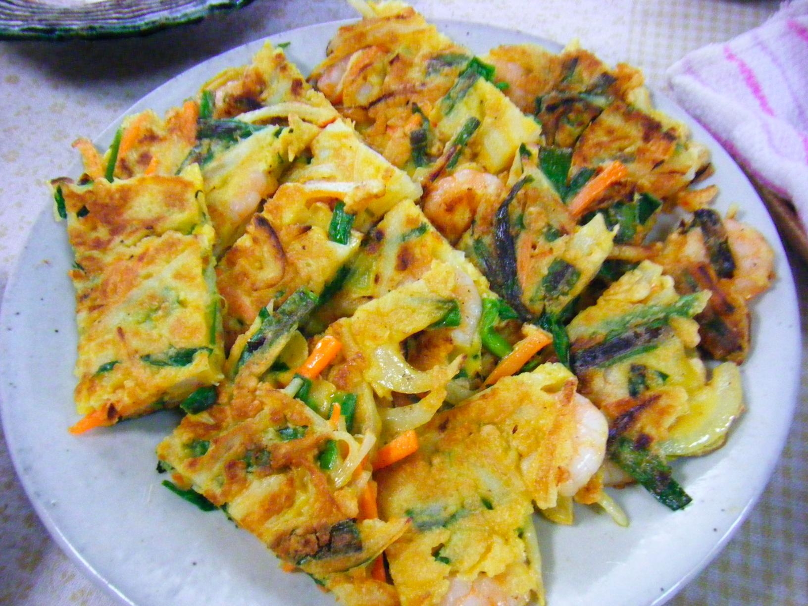 えびとじゃがいも入りチヂミ レシピ 作り方 By Harashoooooooo 楽天レシピ