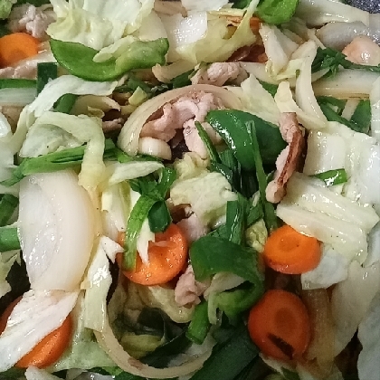 野菜使い切り⭐︎にら豚スタミナ炒め