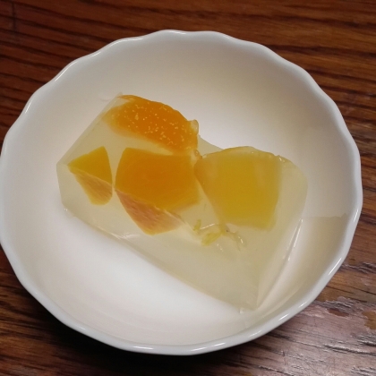 フルーツ缶でぷるぷる寒天ゼリー♡