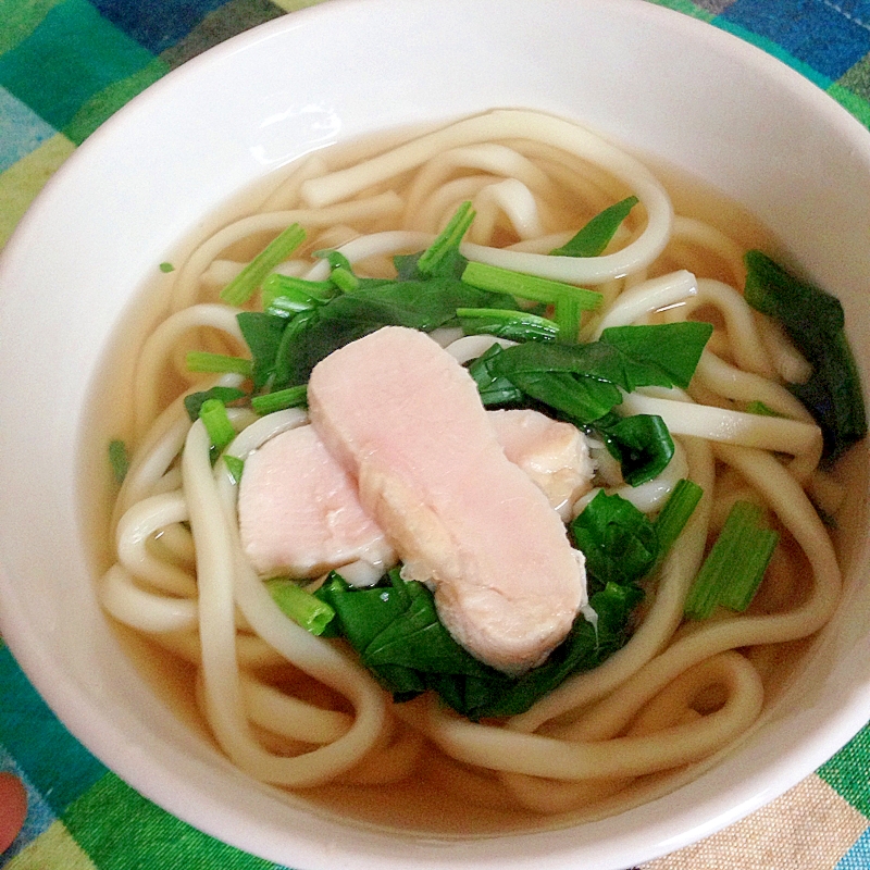 ほうれん草と鶏ハムのうどん★