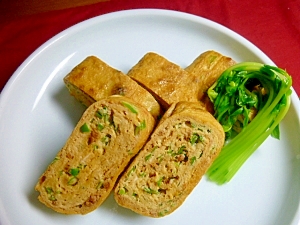 肉味噌とネギの厚焼き卵