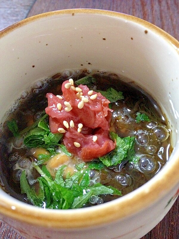 梅シソ・もずく納豆☆ レシピ・作り方 by ゴールデンアルジータ - 楽天