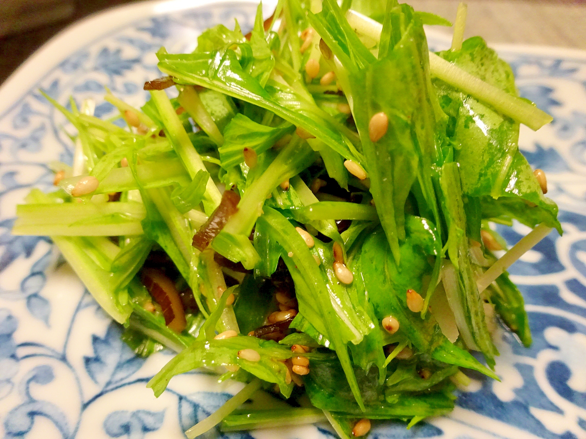 ■5分で..水菜と塩昆布のナムル