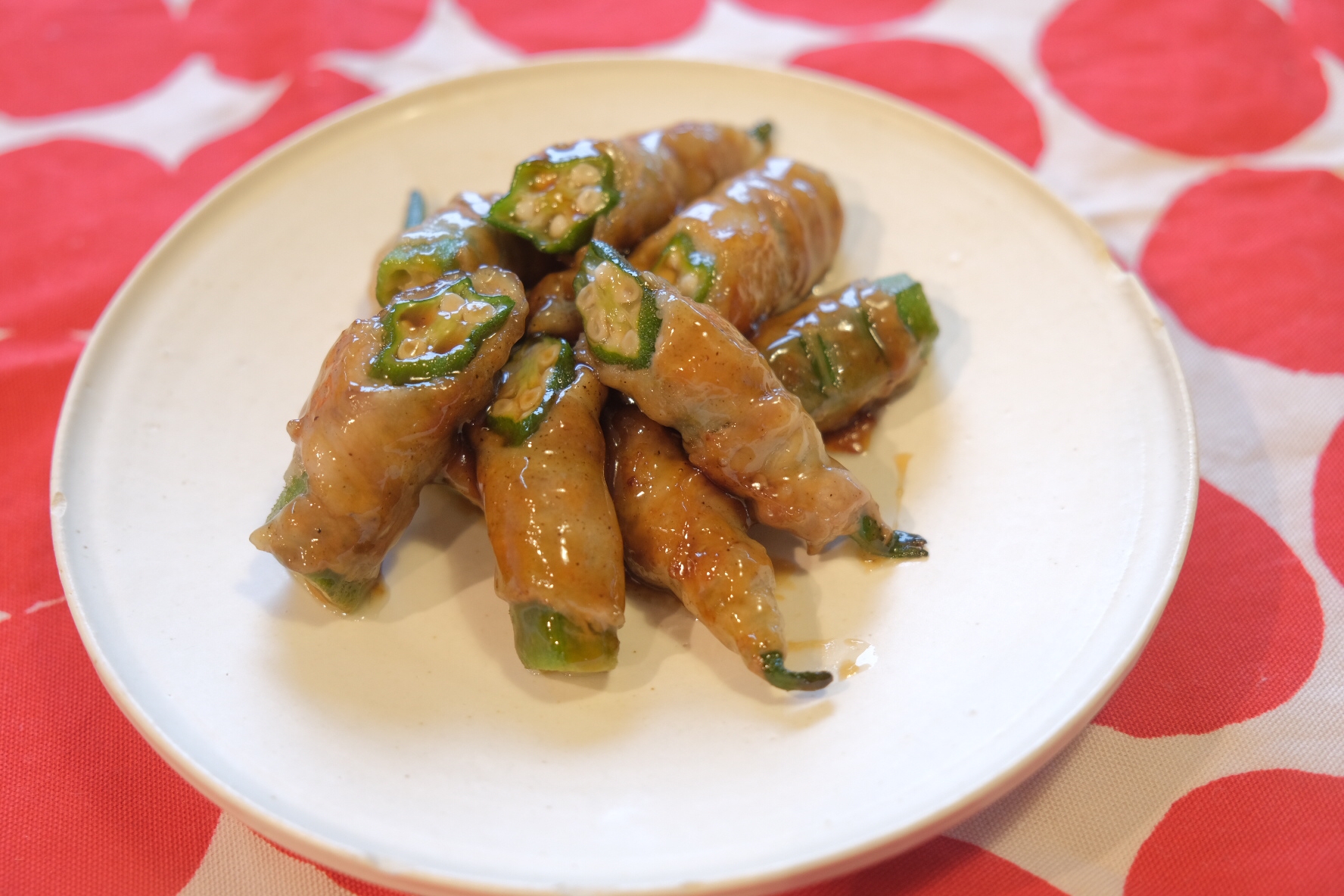 オクラの肉巻き♡甘辛照り焼き