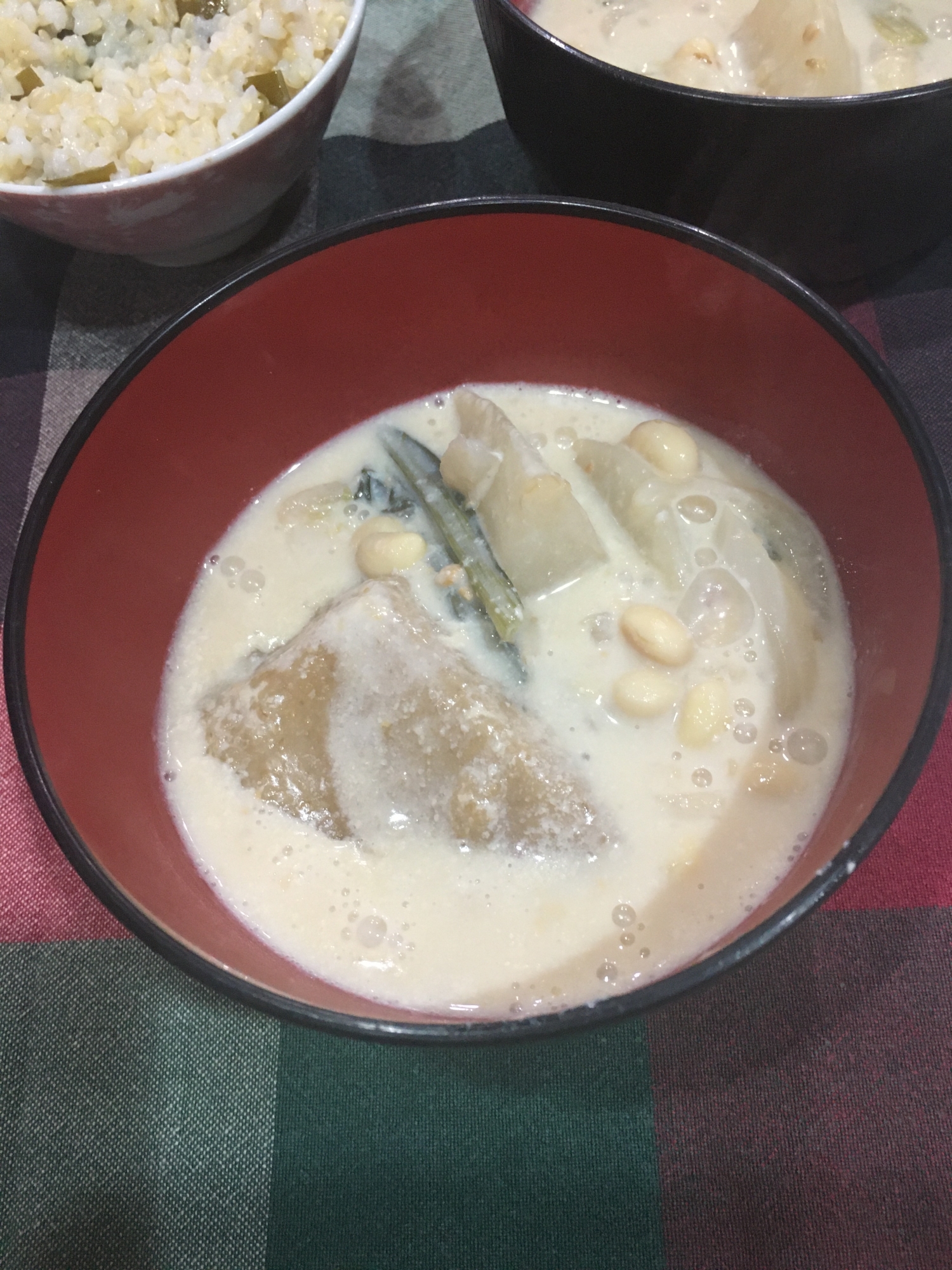 かぶと大豆の豆乳クリームスープ