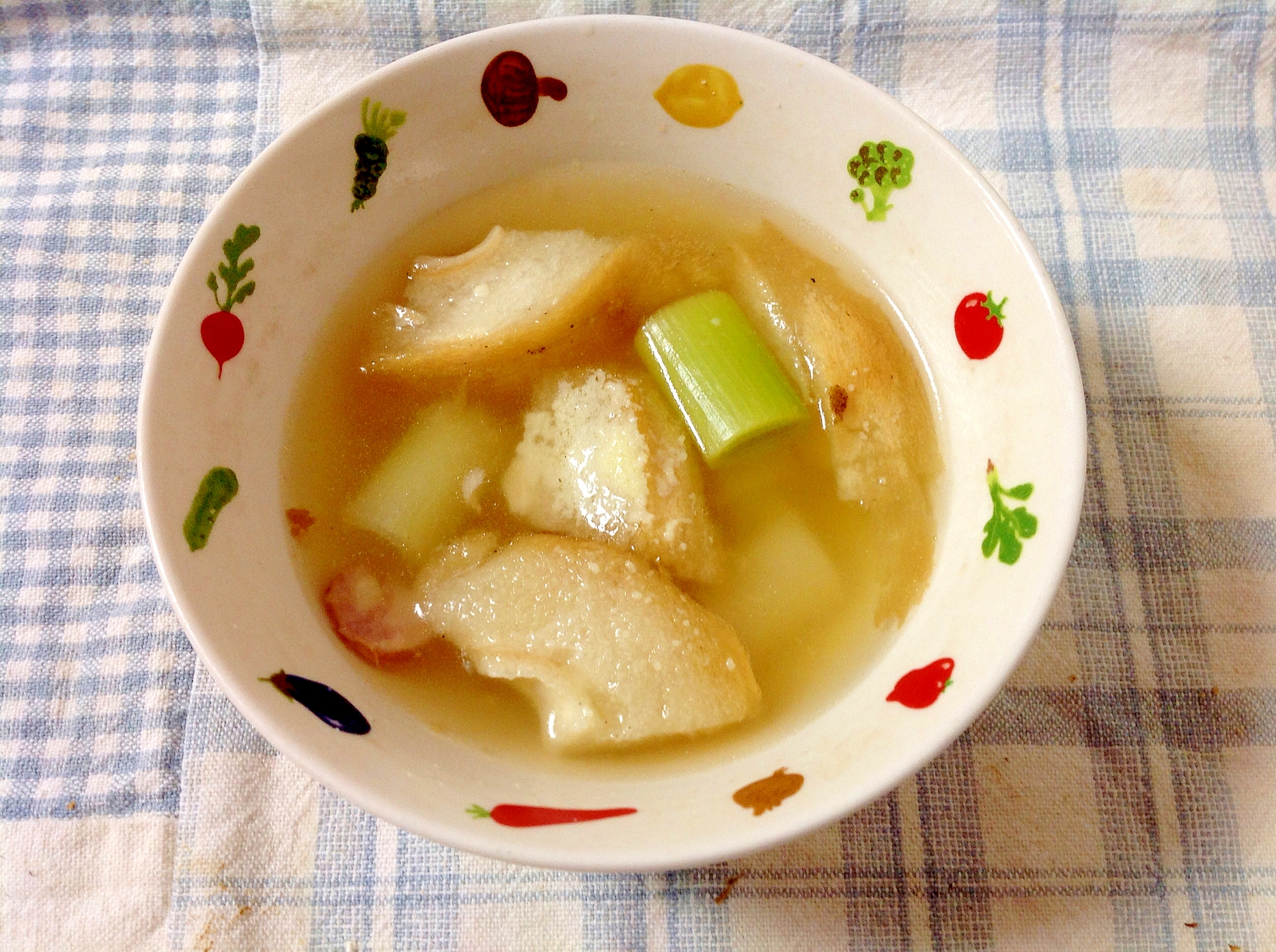 ねぎとお麩の簡単スープ(o^^o)
