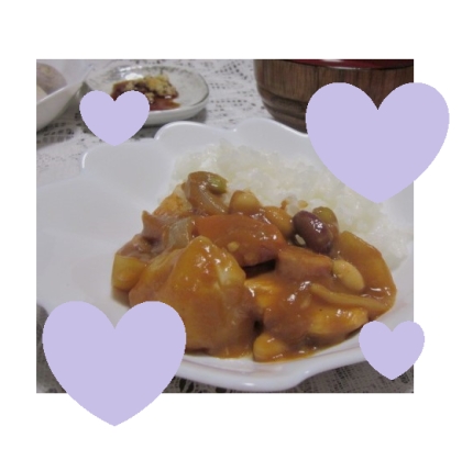 なす＆鶏肉入りのカレーを作りました♪
とっても美味しいレシピ、ありがとうございます！！
月のおとさんも、台風にお気を付けてお過ごしください。
良い１日を☆☆☆