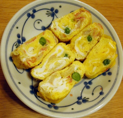 黄色・赤・緑、彩りがとても綺麗な卵焼きができました
レシピ有難うございます