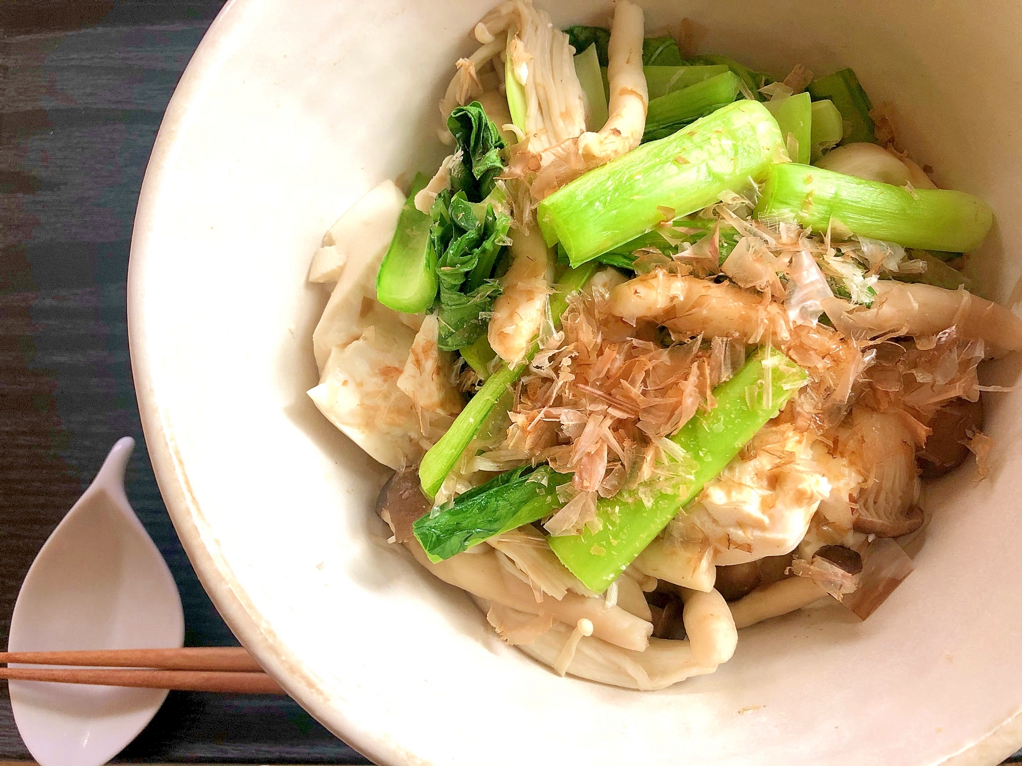 レンジで♪きのこと小松菜と豆腐の蒸しもの○糖質オフ