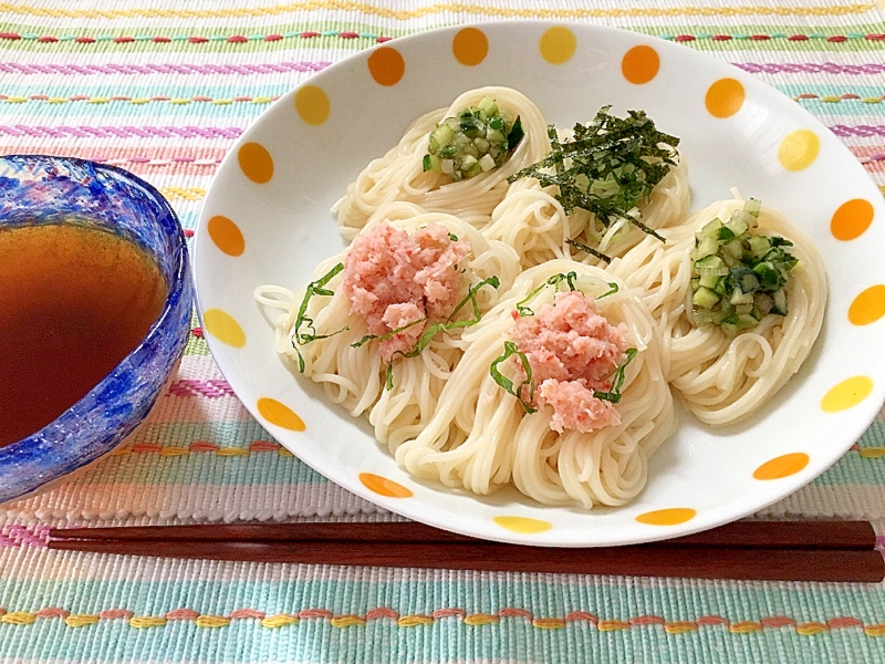 いろんな味が楽しめる♪彩りそうめん