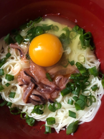 ごちそうさまでした！塩辛そうめん美味しかったです♪