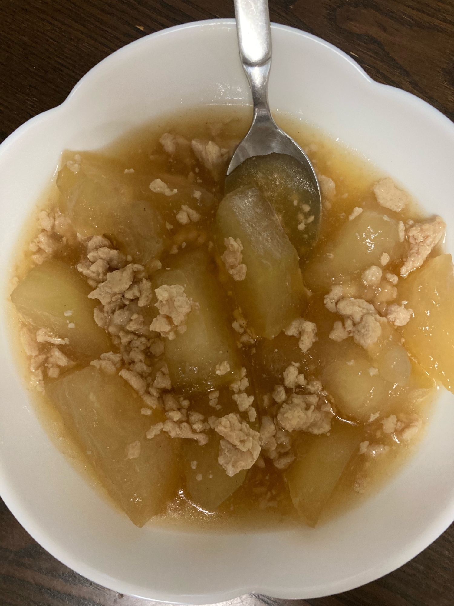 冬瓜の鶏ひき肉あんかけ