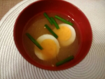 ヘルシー男の手料理❤卵入りニンニクの芽の味噌汁♪