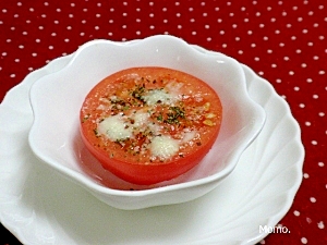 粉チーズとバジルの焼きトマト