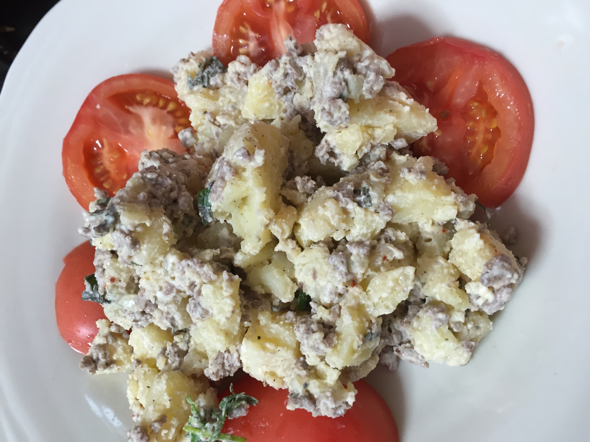 ひき肉のポテトサラダ バジルの葉入り レシピ 作り方 By ラパンルパンパパン 楽天レシピ ひき肉のポテトサラダ バジルの葉入り レシピ 作り方 By ラパンルパンパパン 楽天レシピ