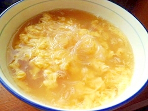 オイスターソースで簡単　春雨の中華風スープ