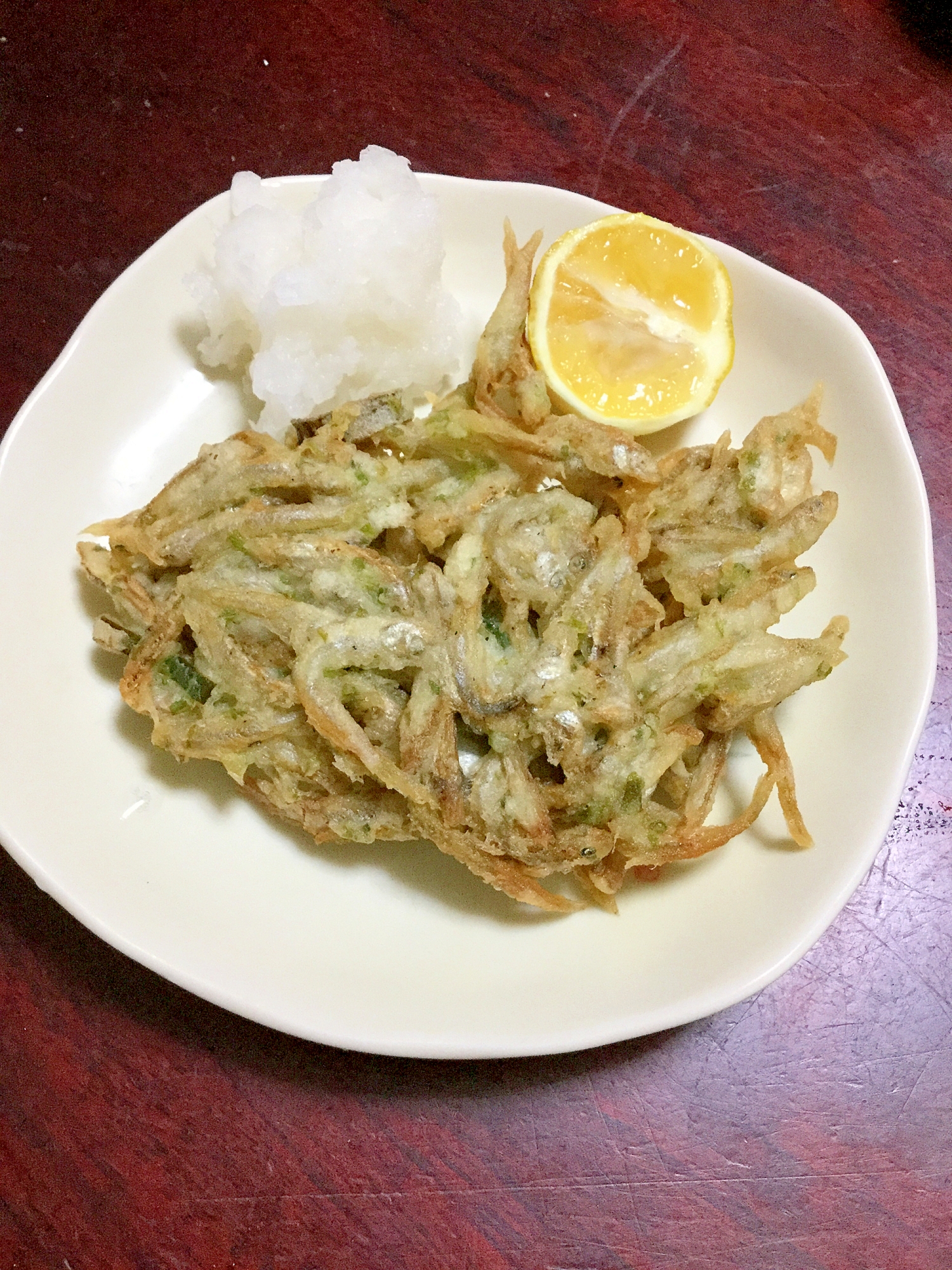 ワカサギとゴボウの磯部かき揚げ【丸ごとカルシウム】