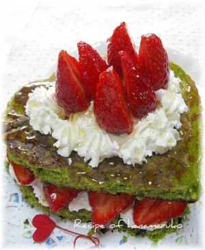 hmで簡単ケーキ いちごの抹茶ケーキ レシピ 作り方 By はなまる子 楽天レシピ