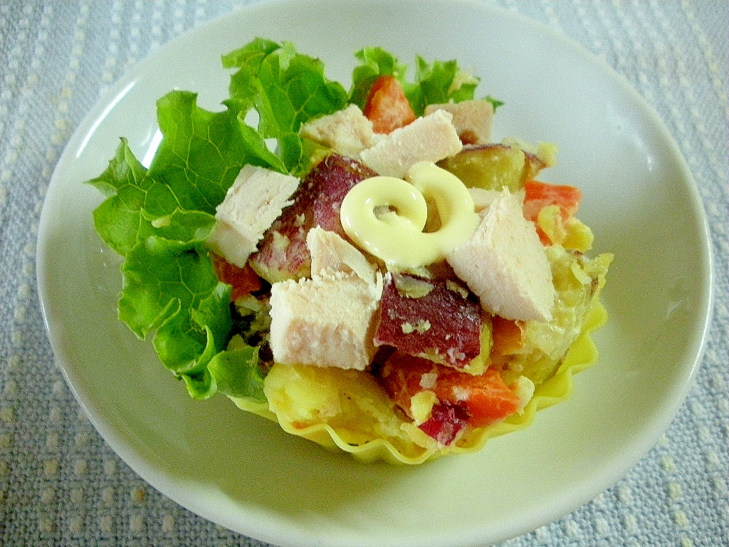 さつまいもと鶏ハムの中華風味サラダ♪