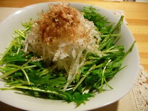 水菜と大根のシャキシャキサラダ