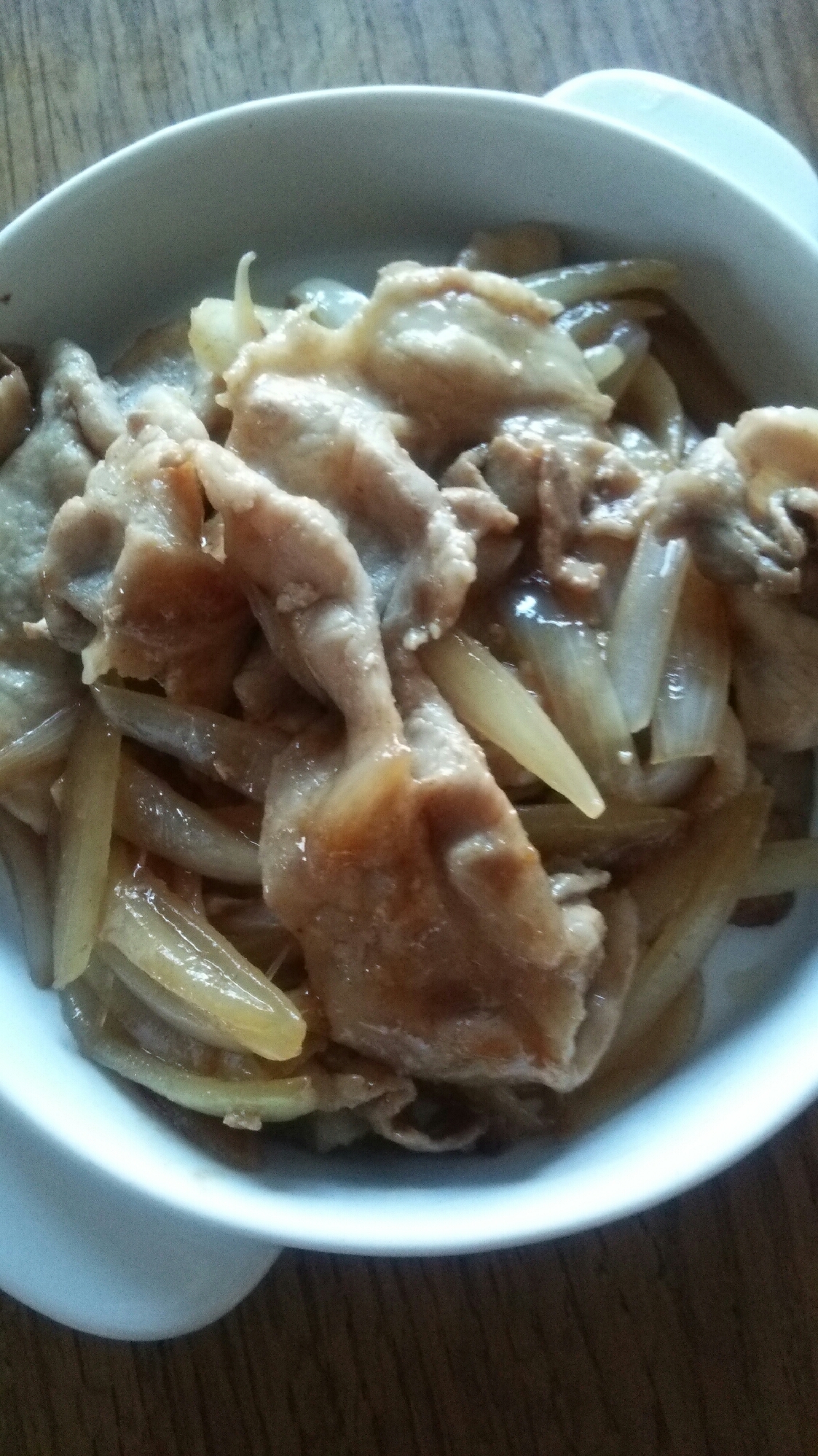 豚バラと玉ねぎのしょうが焼き(焼き肉のたれ)