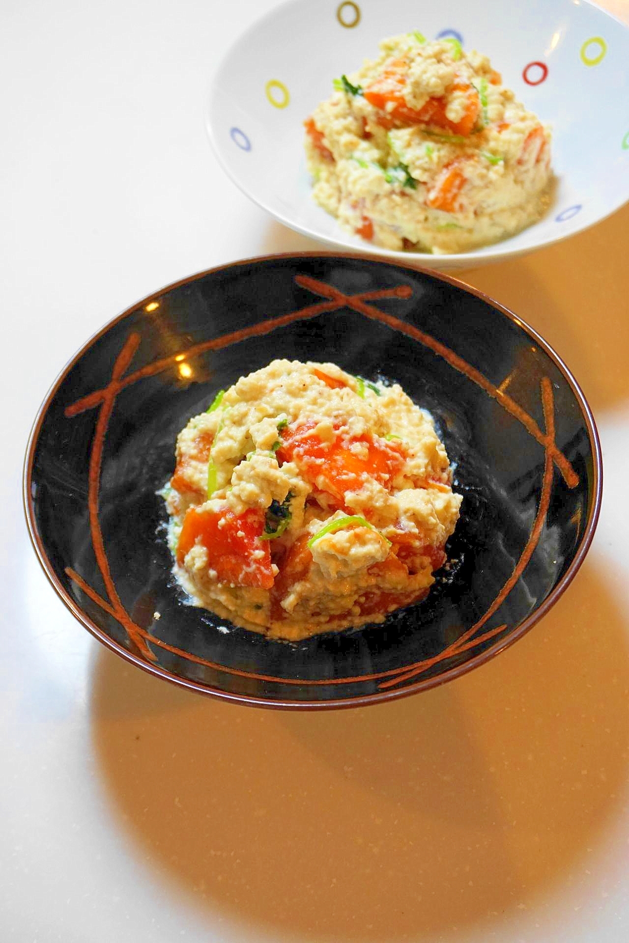 懐石料理屋さんの味がご家庭で！柿と三つ葉の白和え