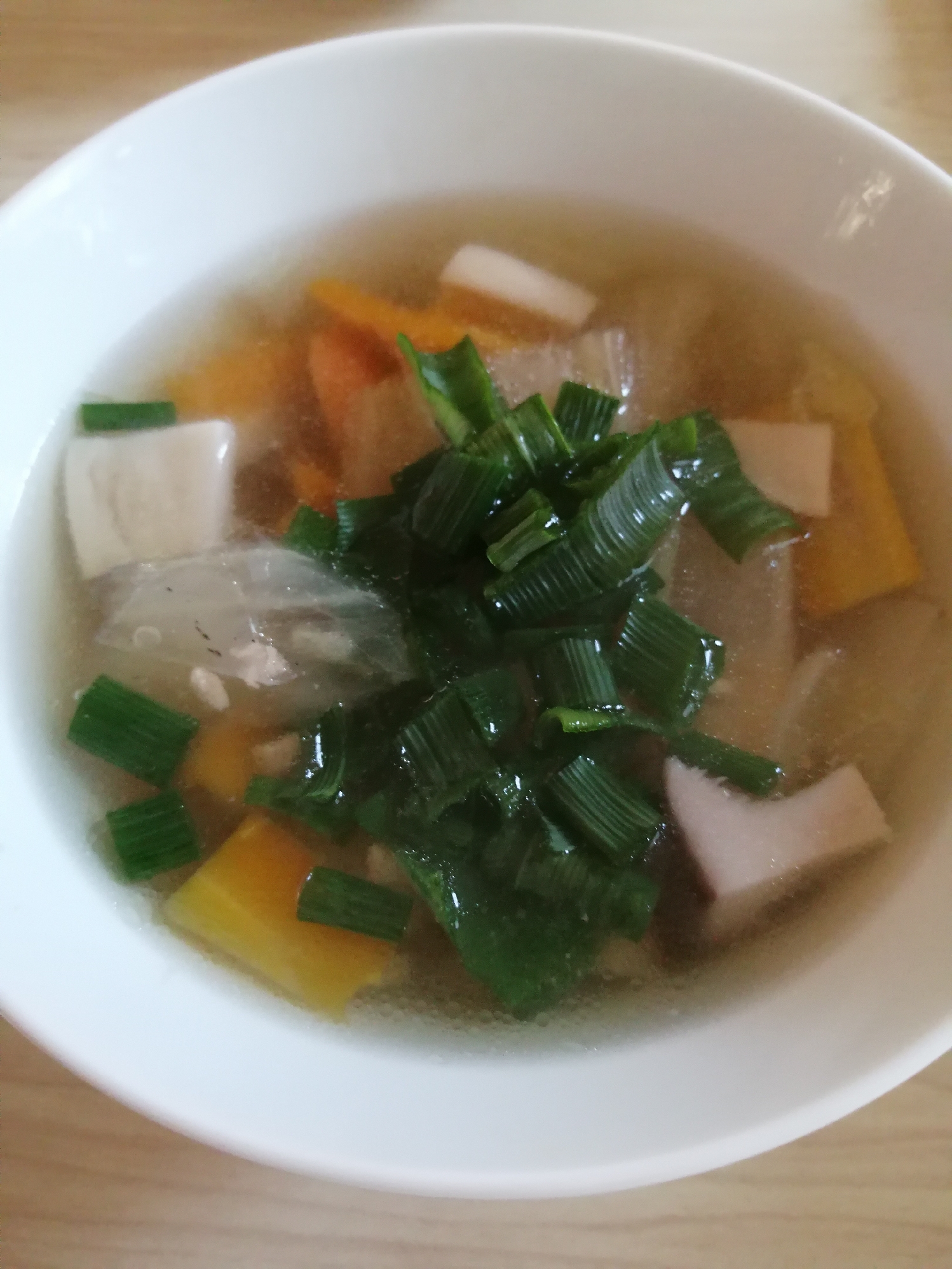 野菜たっぷり!白菜と鳥ひき肉のスープ