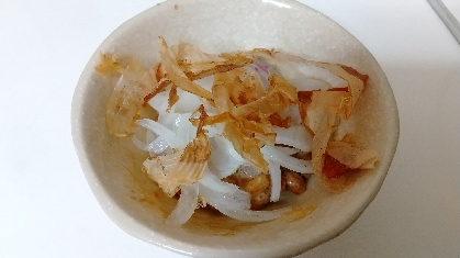 新玉ねぎ大葉♪鰹節納豆