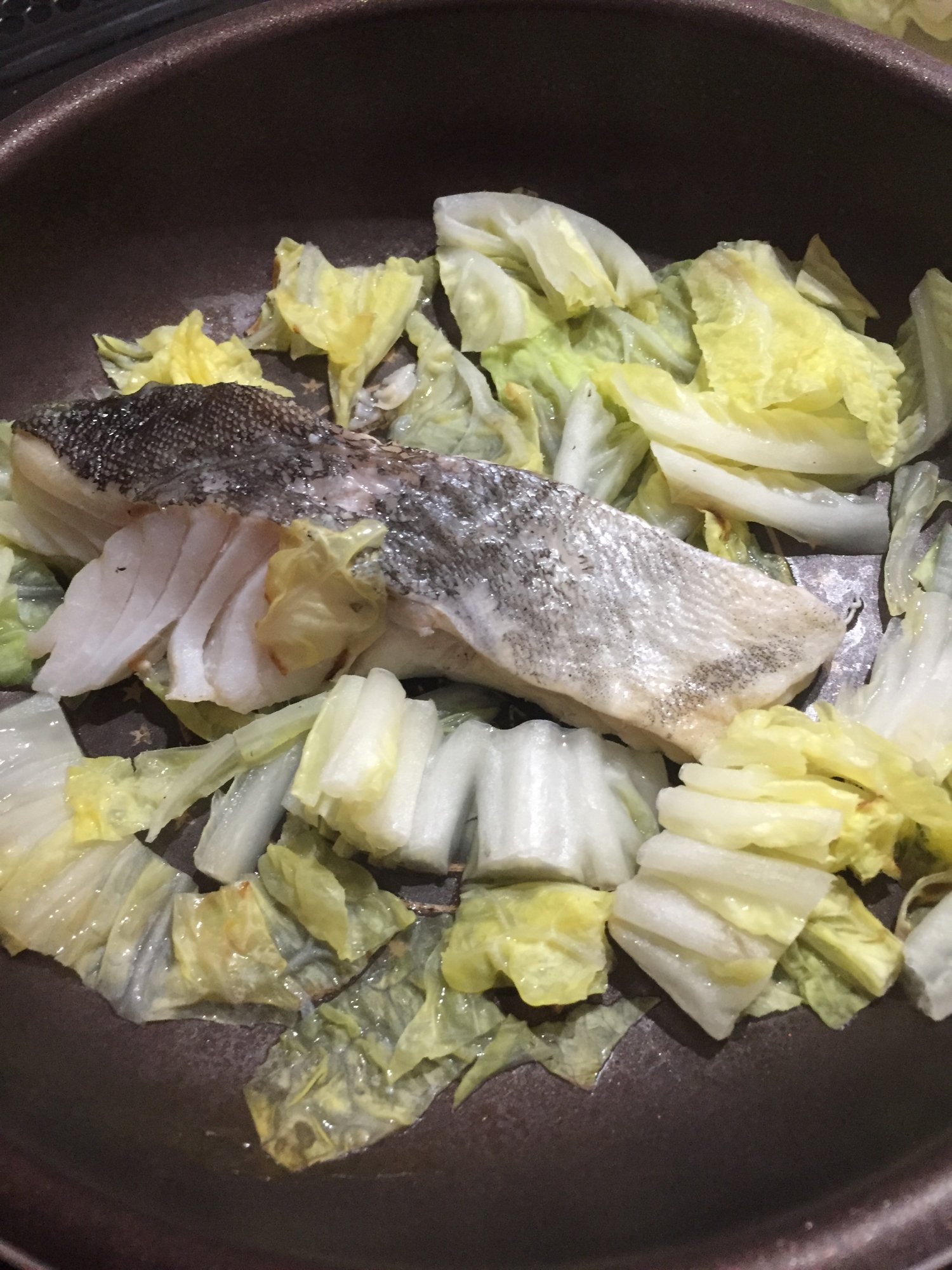 ふわふわタラの身と白菜煮込み！