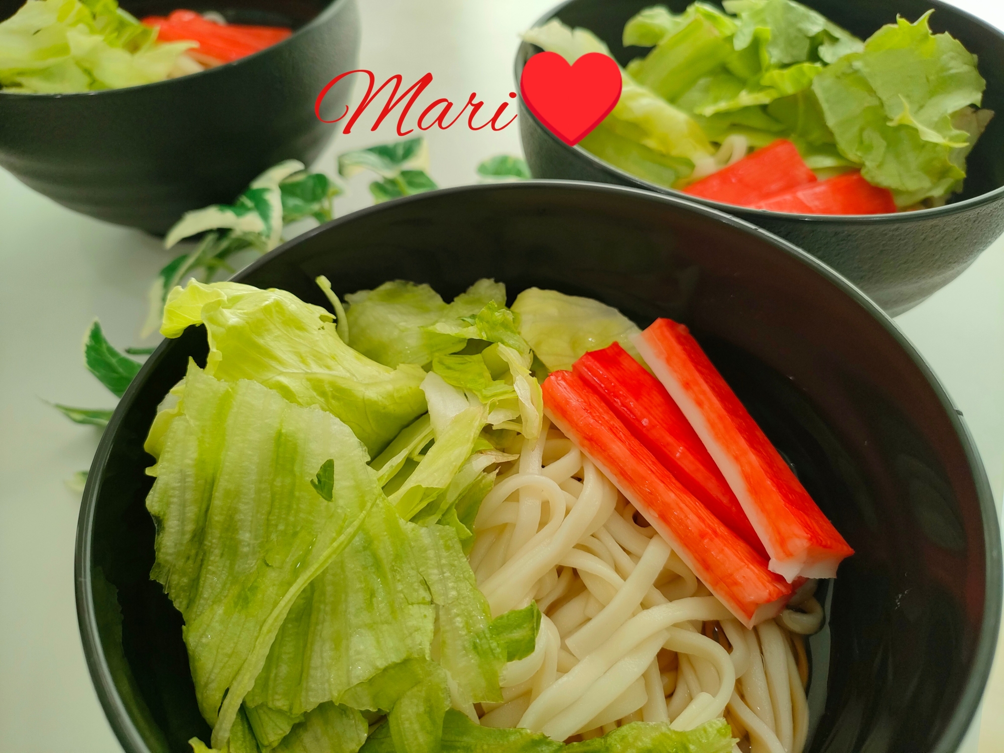 暑い日につるっとサラダうどん