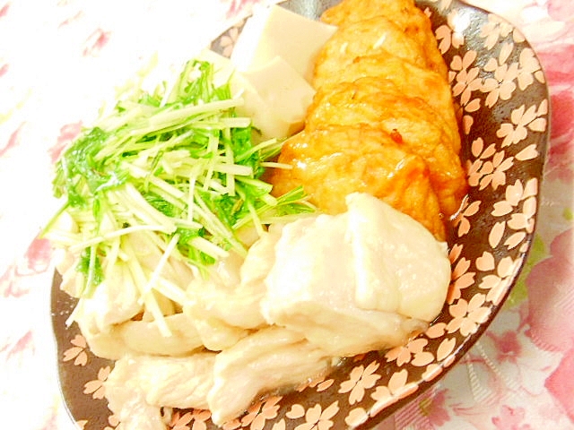 ❤鶏胸肉と豆腐＆水菜＆野菜天のトロッと煮❤
