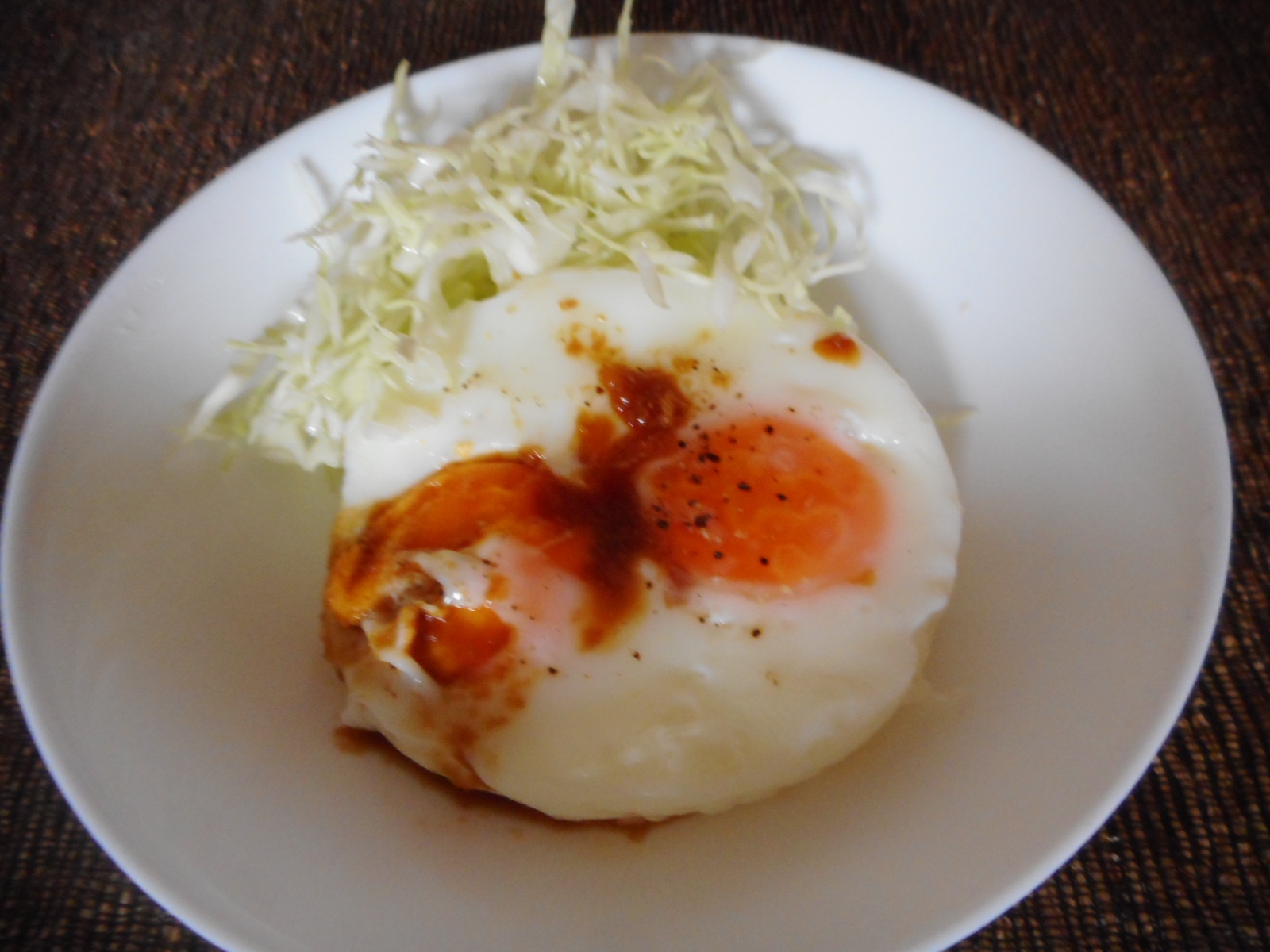 レンジ目玉蒸し、生姜醤油