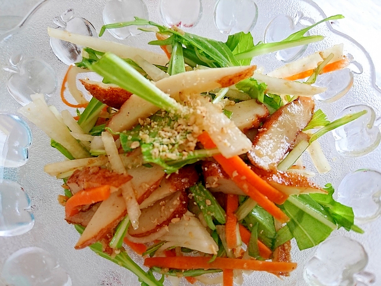 薩摩揚げと水菜のサラダ