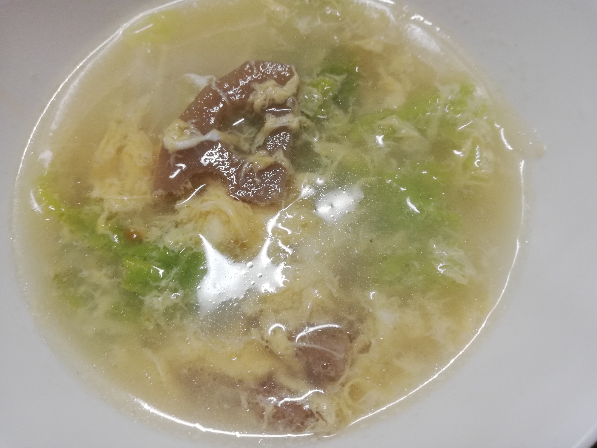 レンコンと白菜と卵の中華スープ