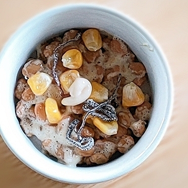 コーン塩昆布♪マヨ納豆˖✧˖°