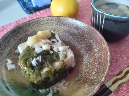 簡単(^^)めかぶと豆腐のツルツルポン酢醤油和え♪