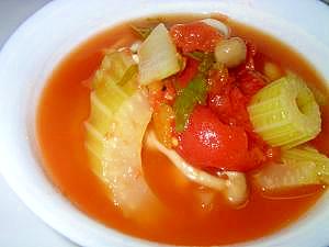 トマトとセロリの冷静スープ