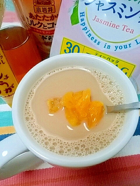 ホッと☆酒粕入り柑橘生姜ジャスミンミルクコーヒー♪