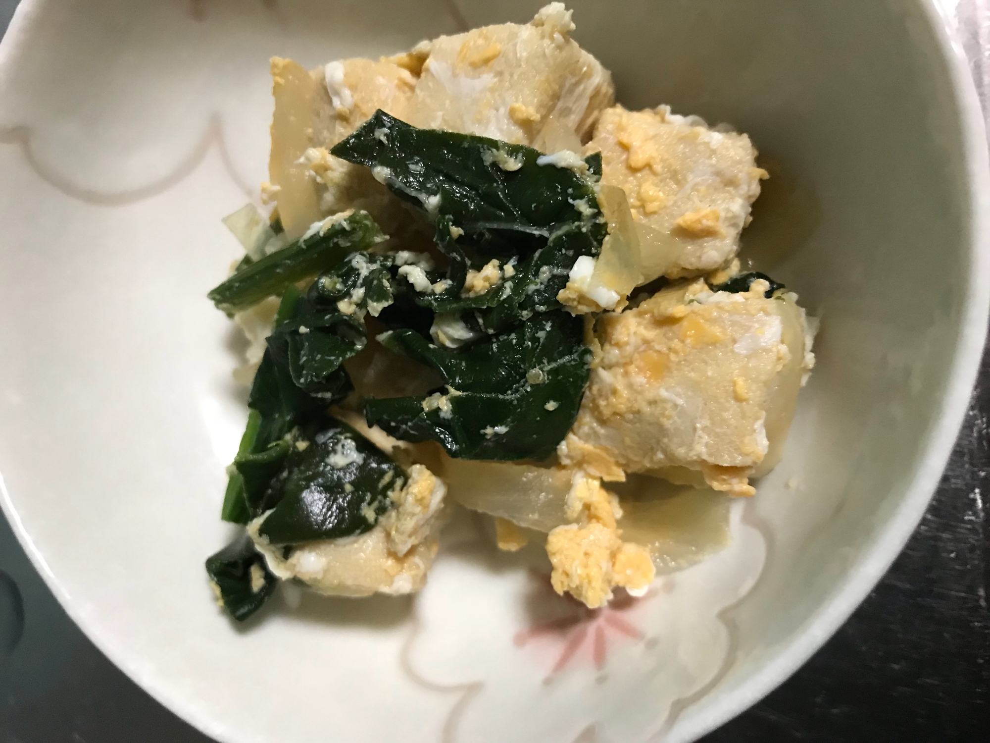 高野豆腐と小松菜の卵とじ♪