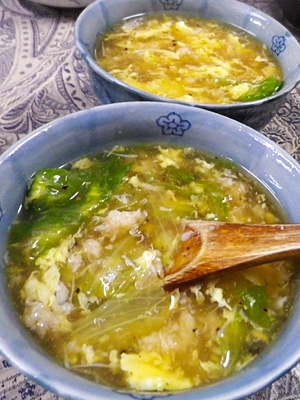 蟹缶レタススープ