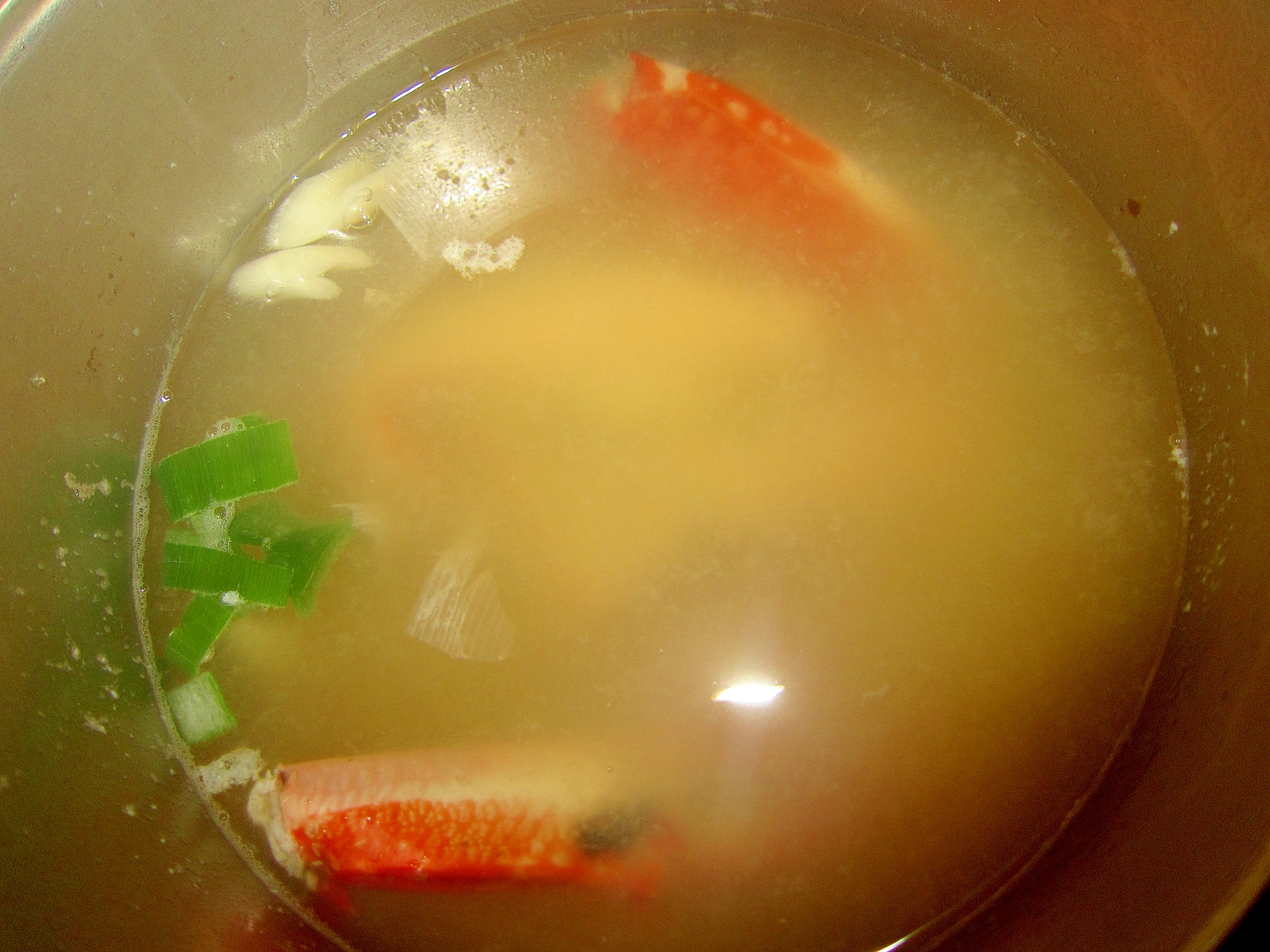 蟹と葱の味噌汁