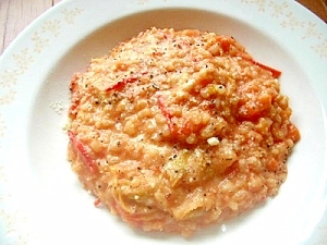 トマト味噌ソースでコクうまリゾット