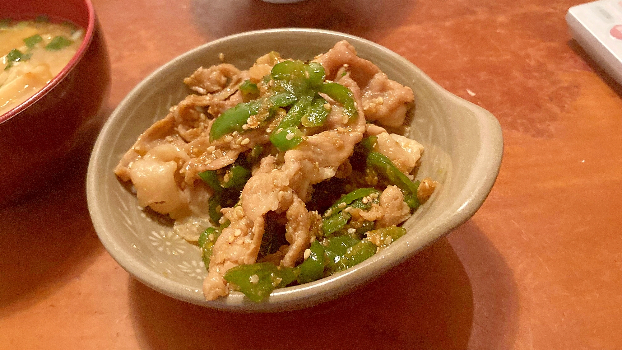 豚もも肉とピーマンの甘辛炒め