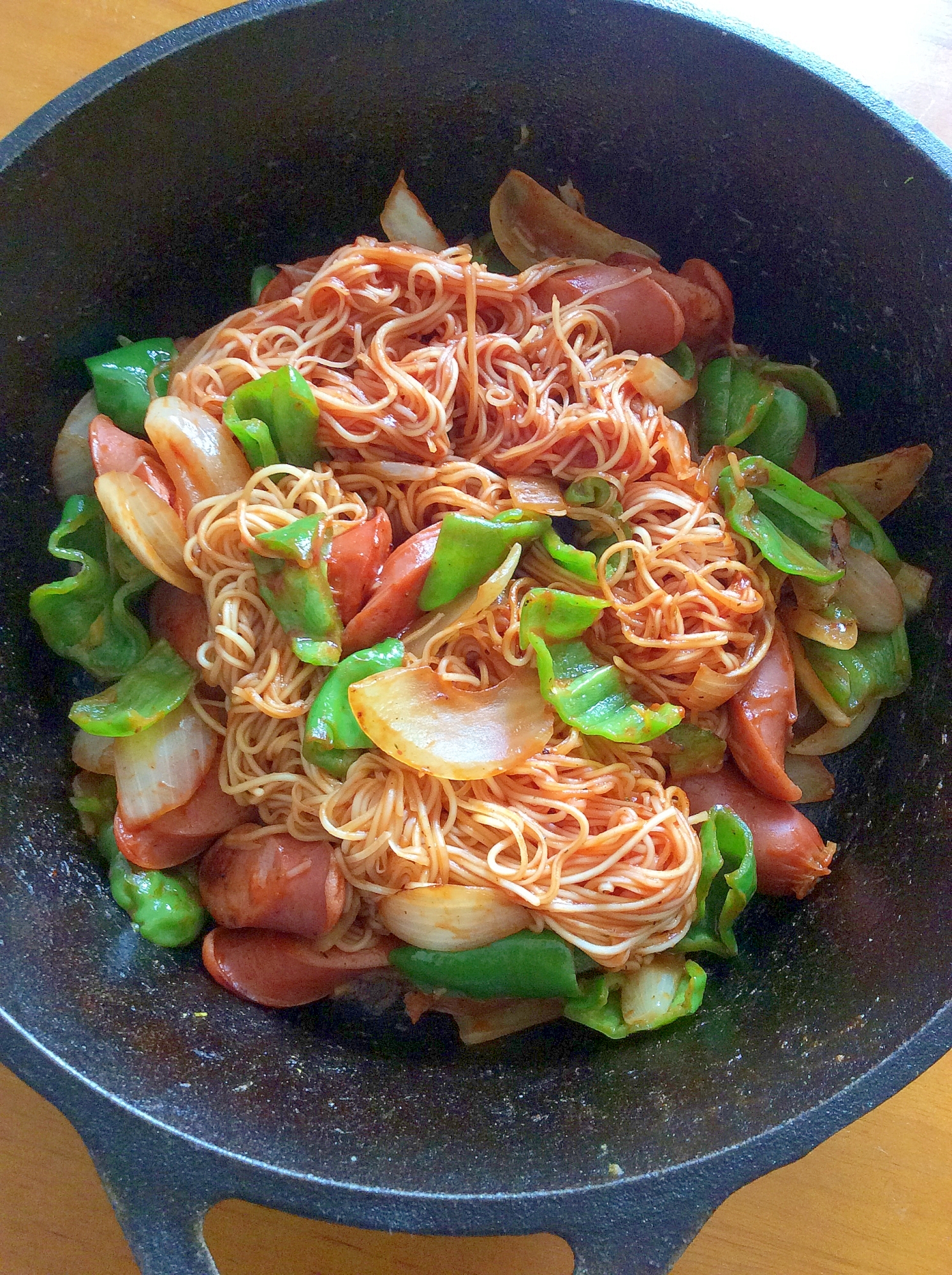 卵麺ケチャップ炒め