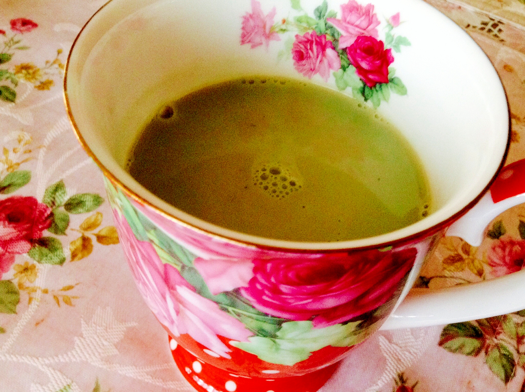 青汁を美味しく❤︎はったい粉ほうじ茶ラテ