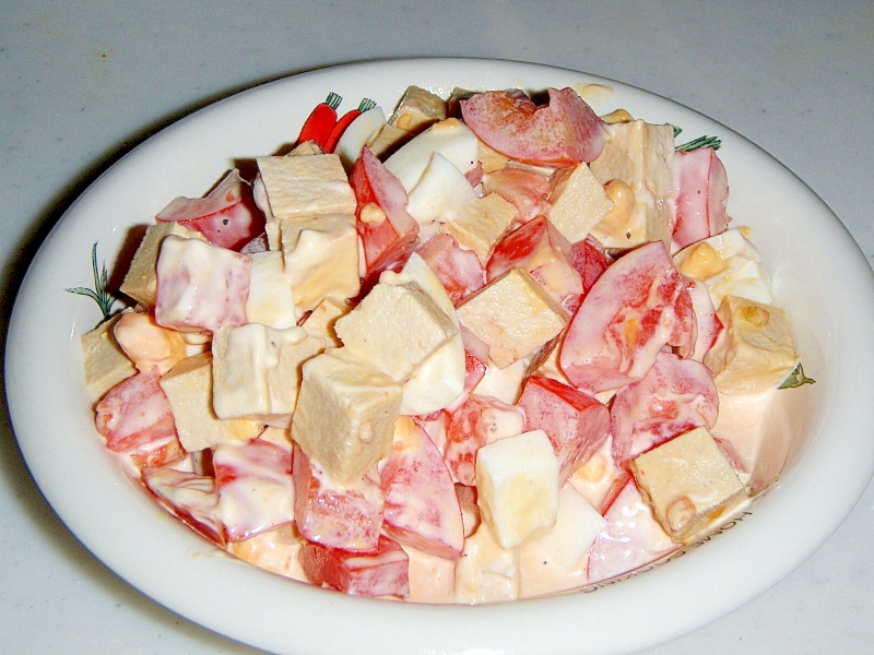 高野豆腐と卵のサラダ