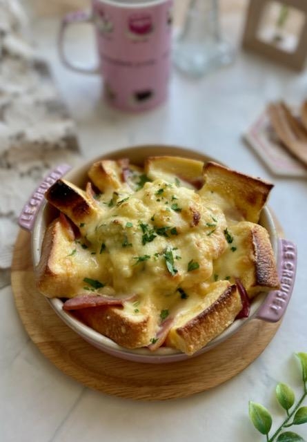 食パンとポテサラで作る簡単パンキッシュ