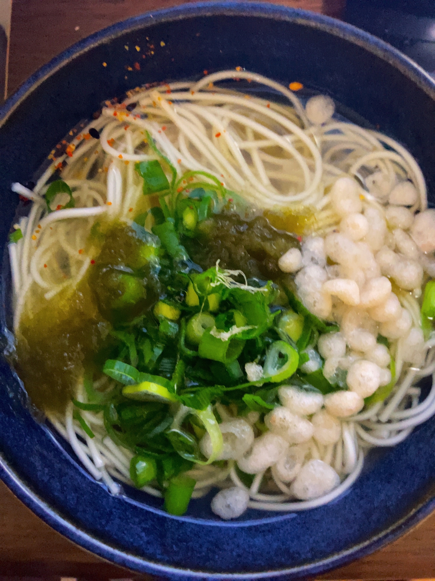 ネギ天かすとろろ昆布のにゅうめん