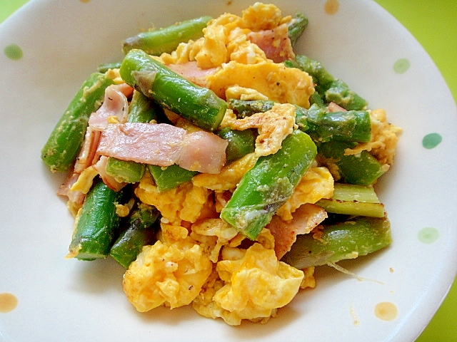 アスパラとベーコンの卵炒め レシピ 作り方 By Mint74 楽天レシピ