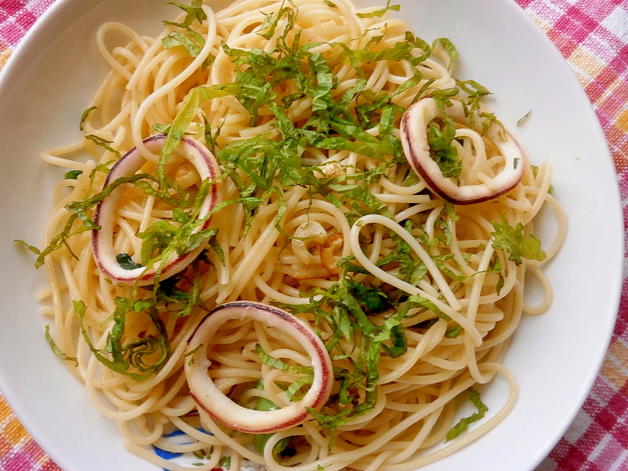 いかと青じそのスパゲッティ